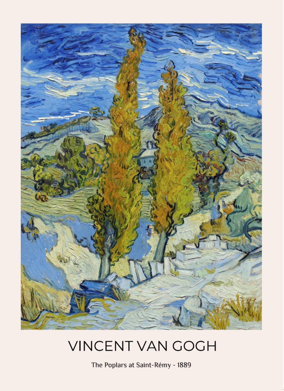 Van Gogh, - The Poplars at saint- Remy 1889. 50 x 70 cm.