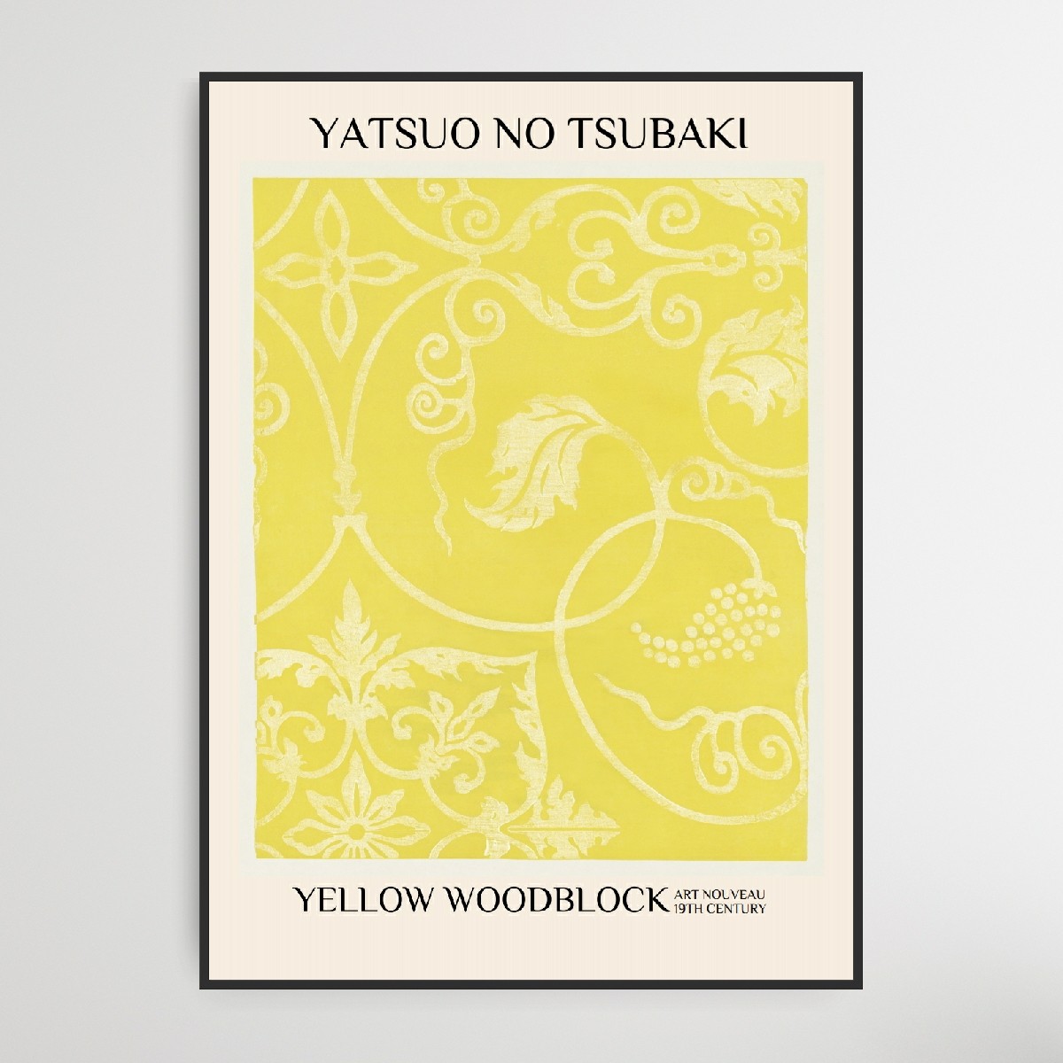 Yatsuo No Tsubaki, Yellow woodblock, 50 x 70 cm.