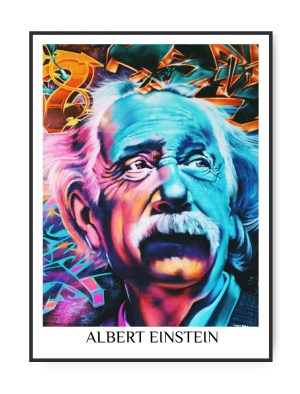 Albert Einstein, street art, 50x70 cm Plakat
