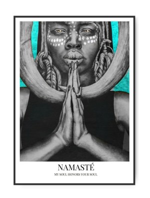 My soul Honor your soul blue, Namastè art 50x70 cm plakat