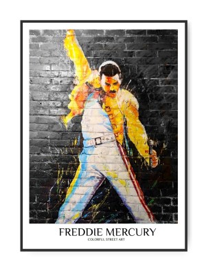 Freddie Mercury, Street art 50x70 cm plakat