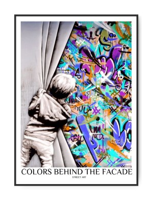 Colors behind the facade, Street art, 50x70 cm plakat