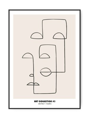 Art Collection, Abstract Figures No. 3, 50x70 cm plakat