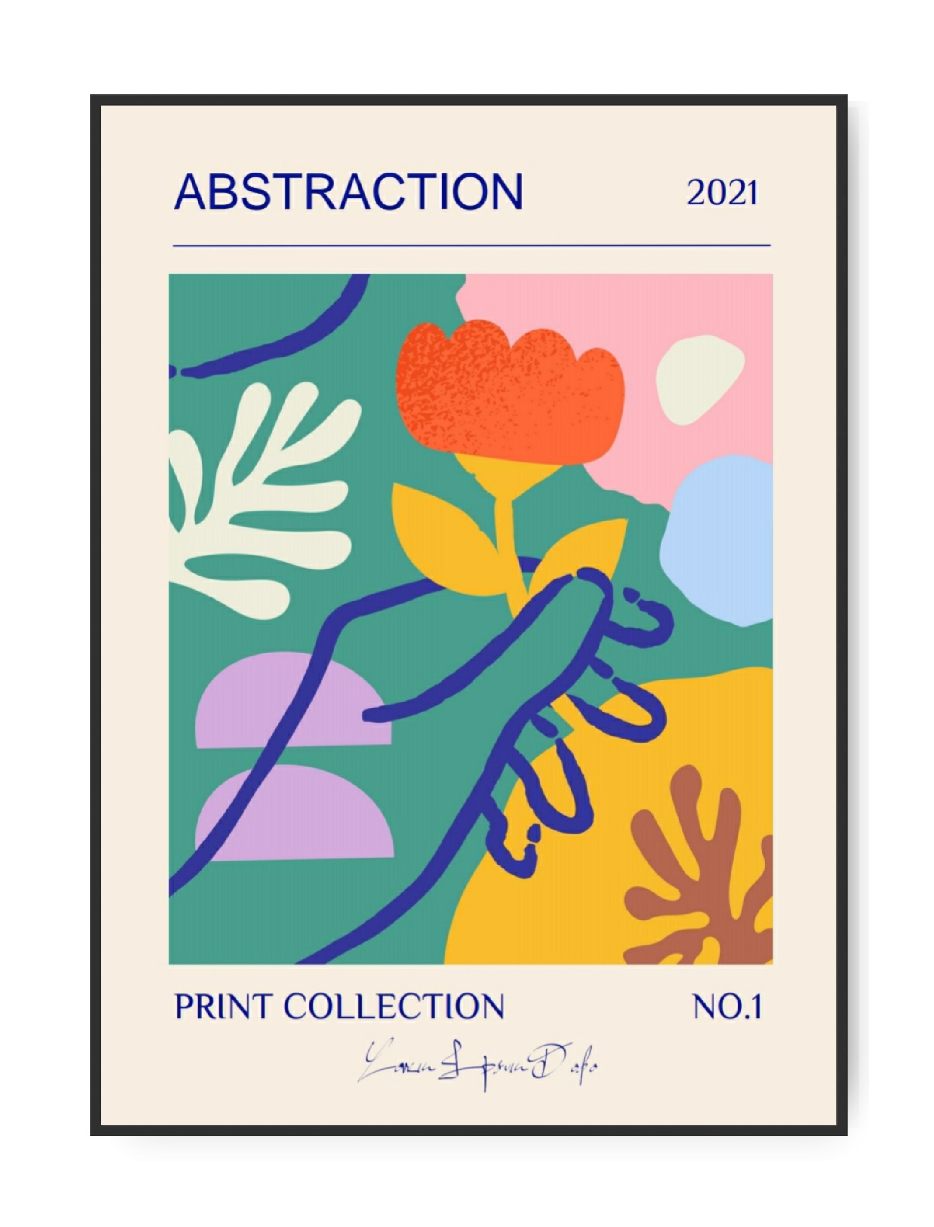 Print Collection No. 2, abstrakt blomst, 50 x 70 cm plakat