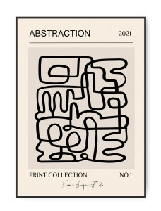 Print Collection No.1 , Sort abstrakt 2, 50 x 70 cm plakat