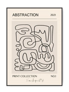 Print Collection No. 2, Sort abstrakt, 50 x 70 cm plakat