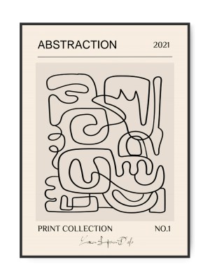 Print Collection No. 1 Black abstract 1, A3 plakat