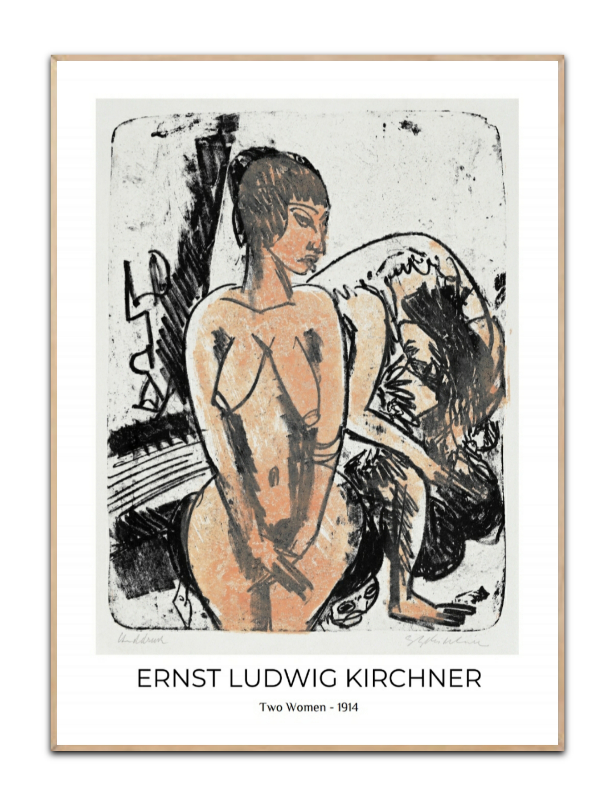Ernst Ludwig kirchner - Two Woman 1914, 70 x 100 cm plakat - Billede 2