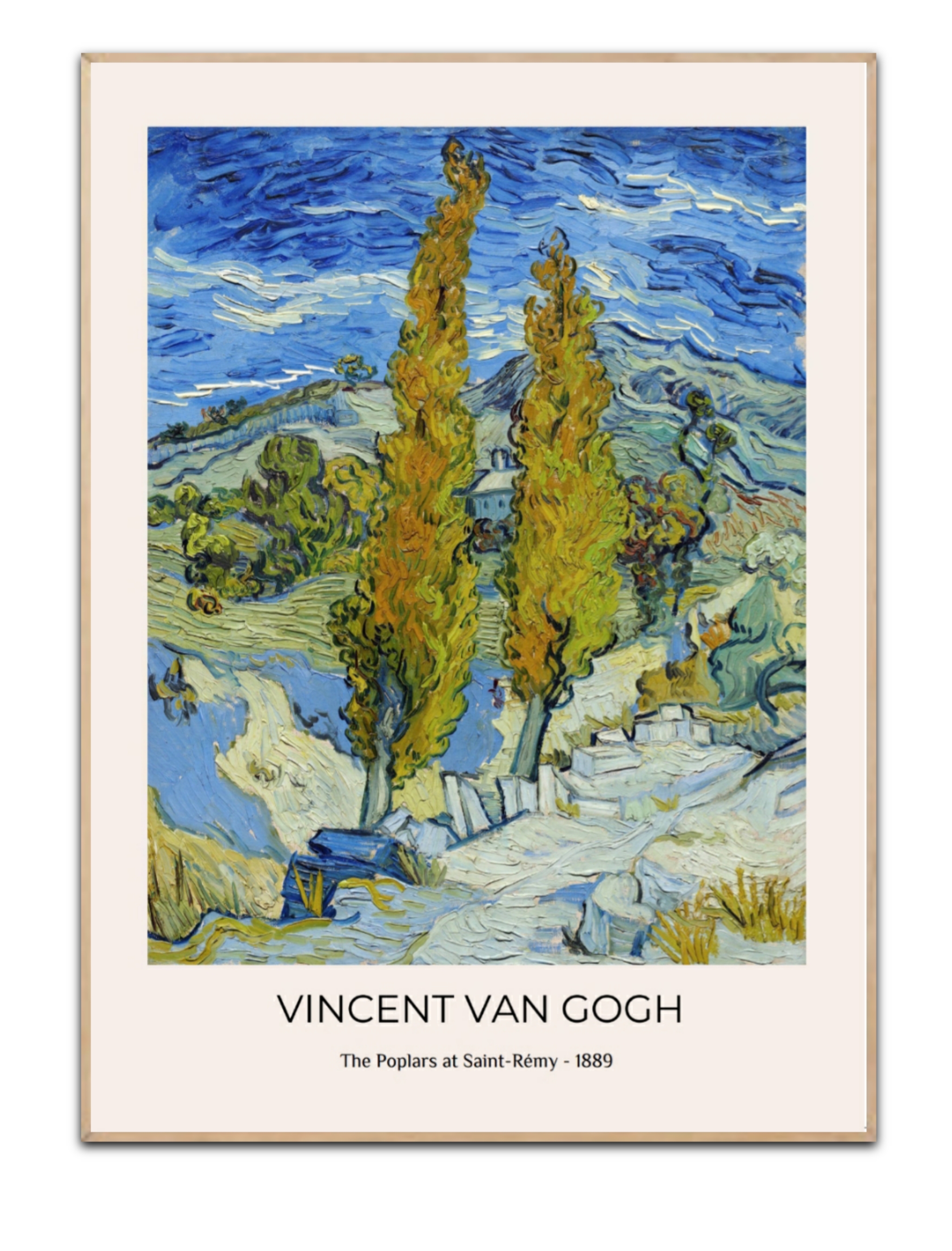 Van Gogh, The Poplars at Saint Remy 1889, 50 x 70 cm plakat - Billede 2