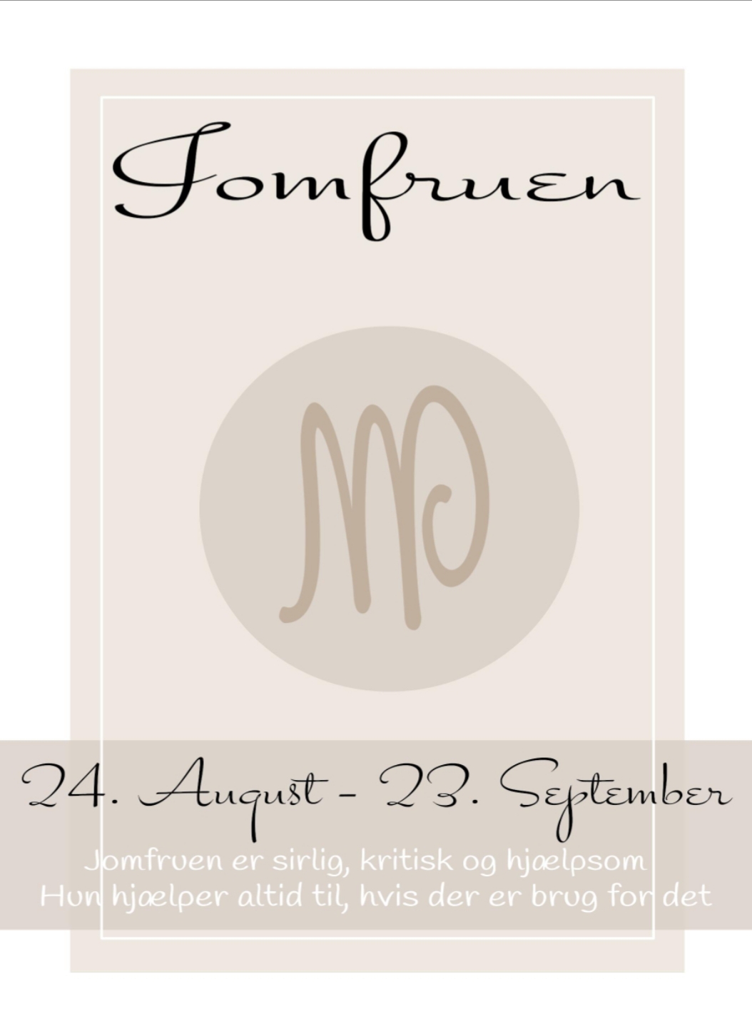 Stjernetegn Jomfruen, 50 x 70 cm plakat - Billede 2