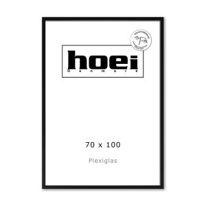 Sort Træramme, 70 x 100 cm, med plexiglas