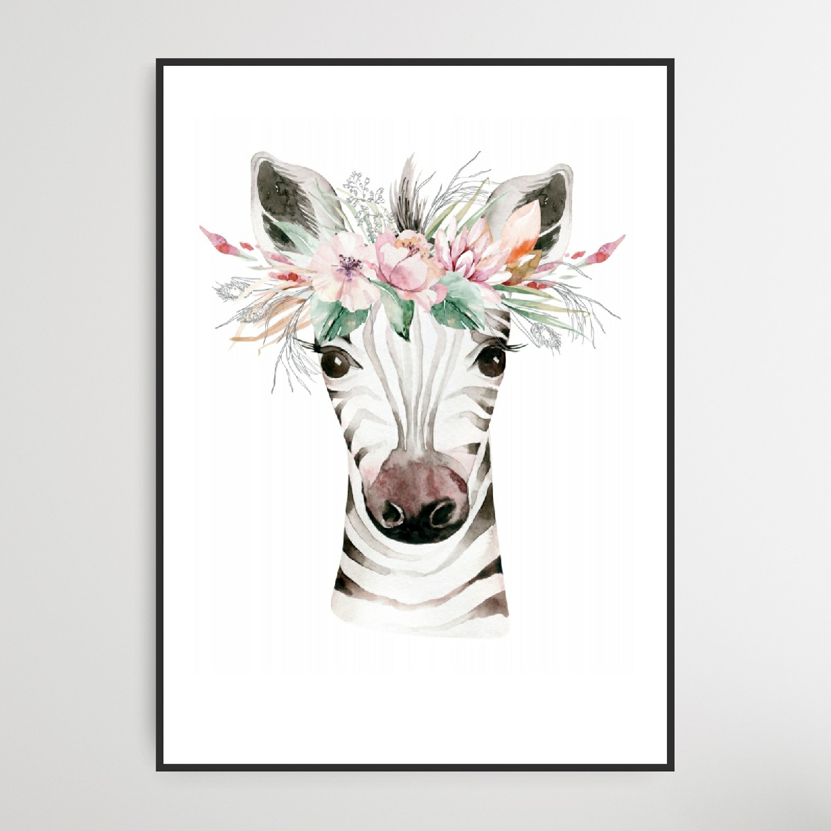 Zebra Blomster ,Mål 50 x 70 cm.