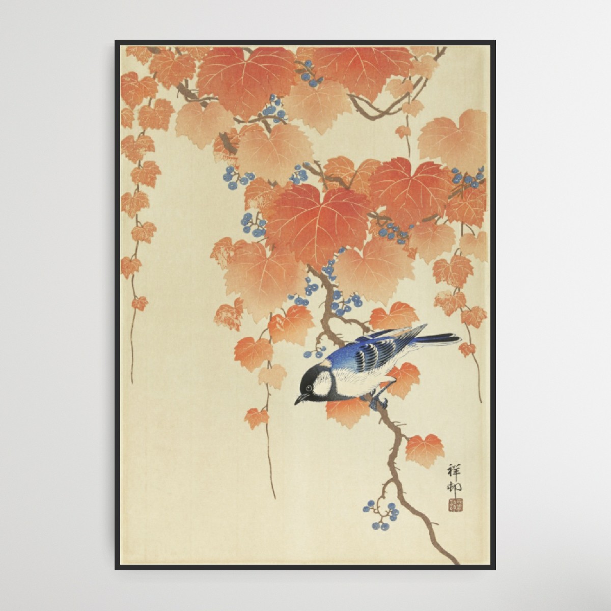 Ohara Koson, Great Tit Branch, A4, 21 x 29.7cm