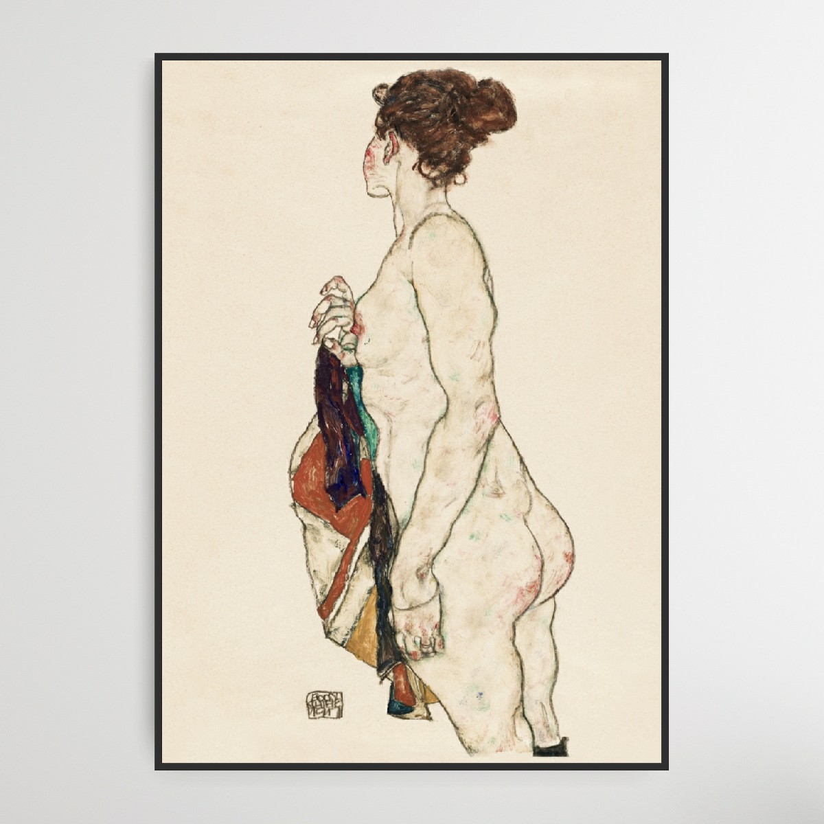 Egon Schiele, Naked woman, A4, 21 x 29.7cm