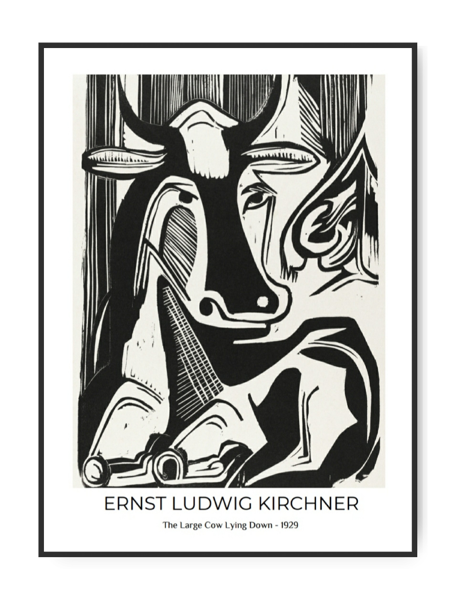 Ernst Ludwig Kirchner - The large Cow lying down, 70 x 100 cm