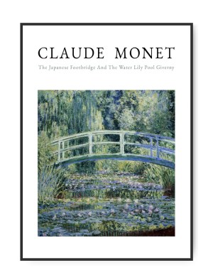 Claude Monet, Water Lilies and Japanese Bridge, 50 x 70 cm plakat