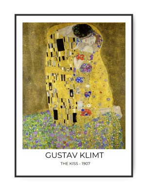 Gustav Klimt, The kiss, 1907, 50 x 70 cm plakat