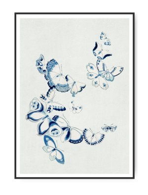 Kamisaka - Butterflies, A4 21 x 30 cm plakat