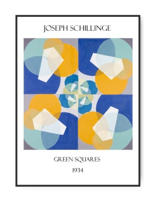 Joseph Schillinge, Green squares, A4 21 x 30 cm plakat