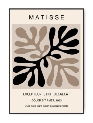 Henri Matisse Brun/sort, A4 21 x 30 cm plakat