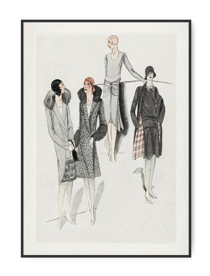 Féuillets De élégance Féminine 1928 No. 3, A3 30 x 42 cm plakat