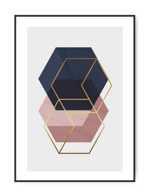 Grafisk Guld No. 01, A3 30 x 42 cm plakat