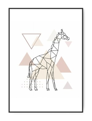 Grafisk Giraf, A3 30 x 42 cm plakat