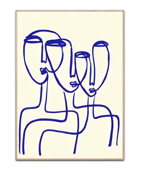 Three blue lines - 50x70 cm plakat