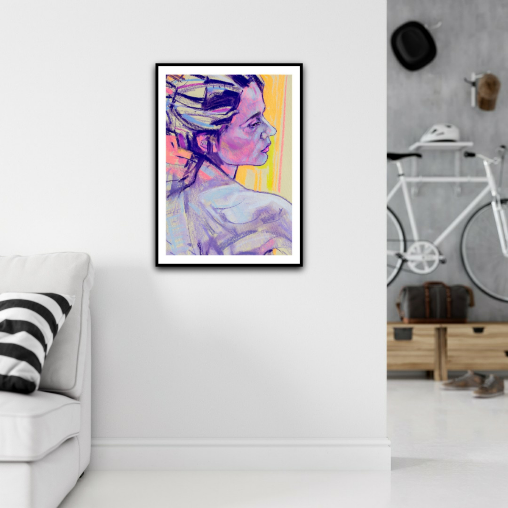 Colorful portrait of a woman 2, 50x70 cm - Billede 4