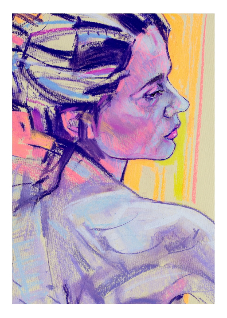 Colorful portrait of a woman 2, 50x70 cm - Billede 3