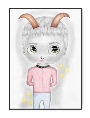 Stjernetegn Stenbukken Dreng, A3 30 x 42 cm