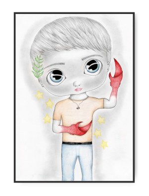 Stjernetegn Krebsen Dreng, A3 30 x 42 cm