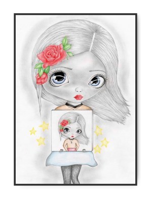 Stjernetegn Tvilling Pige, A3 30 x 42 cm