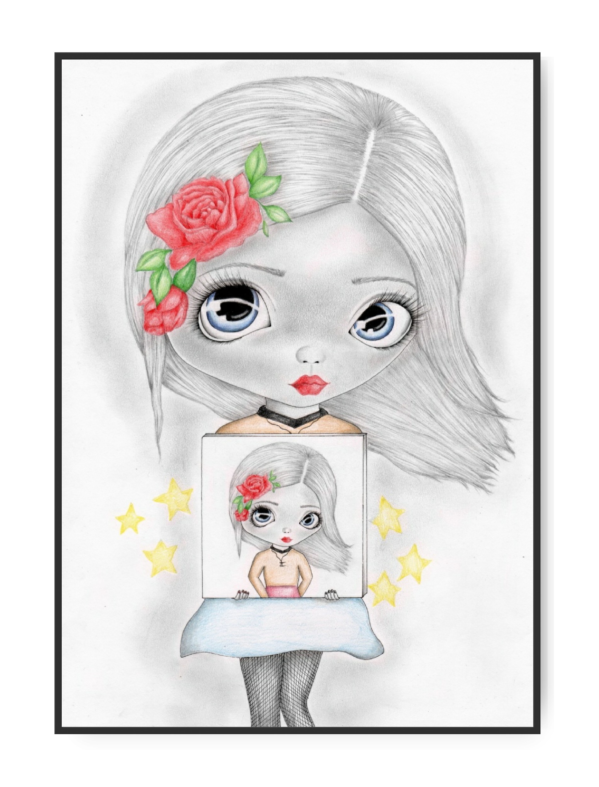 Stjernetegn Tvilling Pige, A3 30 x 42 cm