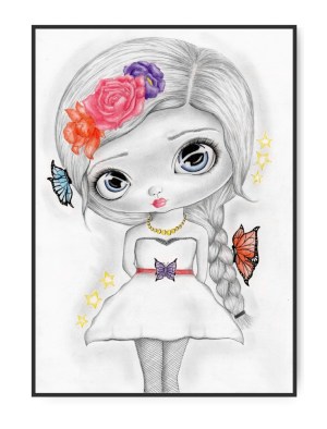 Stjernetegn Jomfruen Pige, A3 30 x 42 cm