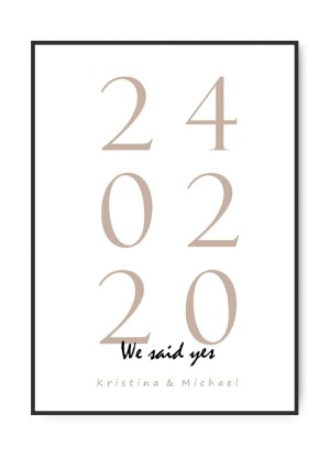 We said yes, med valgfrie navne og dato