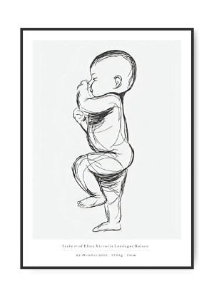 Scale plakat grå, med valgfrit navn og data