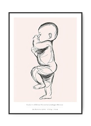 Scale plakat rosa, med valgfrit navn og data