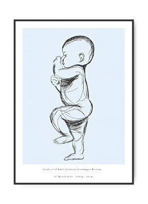 Scale plakat blå, med valgfrit navn og data