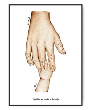 Far og 1 barn, valgfri navne og tekst