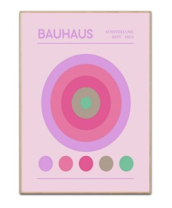 Bauhaus Cirkel lilla/pink - 50x70 cm plakat