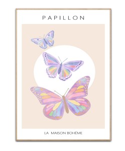 Papillon pastel - 50x70 cm plakat