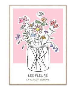 Les Fleurs - 50x70 cm plakat