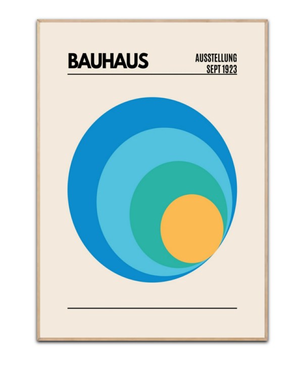 Bauhaus Cirkel blå 1923, 50x70 cm plakat