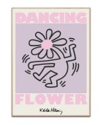 Keith Haring - Dancing Purple Flowerhead, 50x70 cm plakat