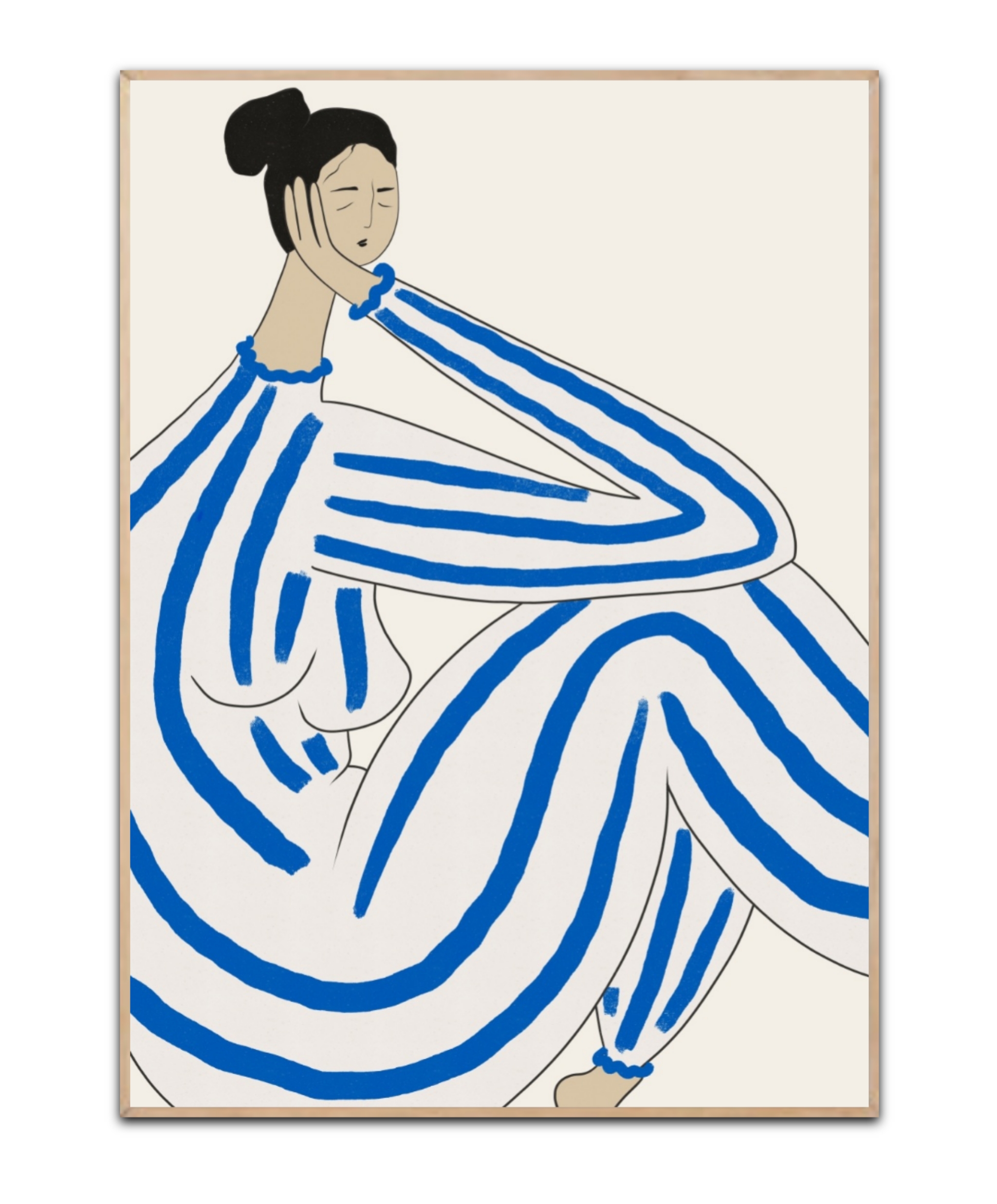 Blue night Stripes, A4 plakat - Ideal poster, image size:2048x2472