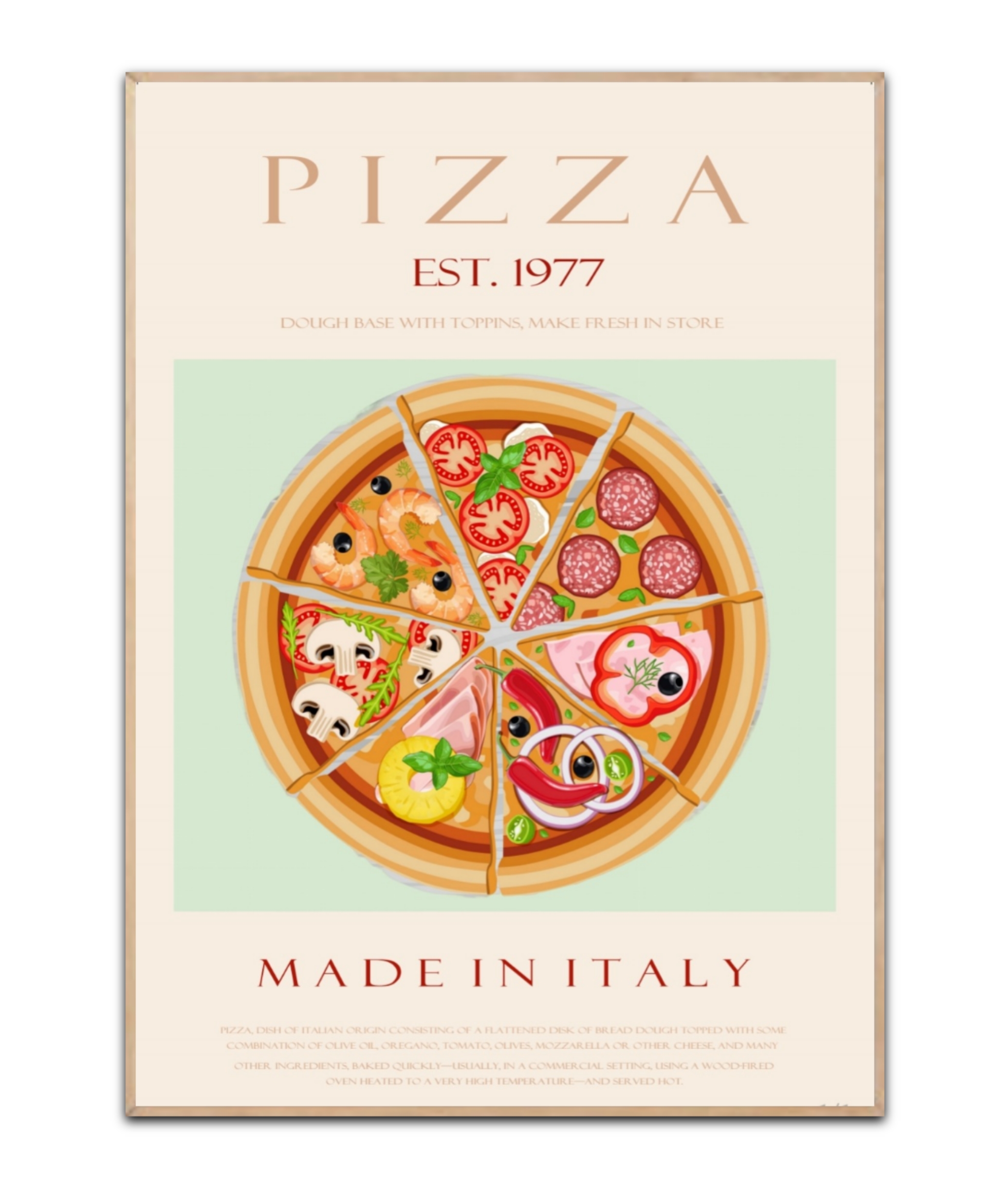 Pizza - Made in Italy, 50x70 plakat