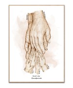 Bedsteforældre Plakat - Bedstemor, bedstefar og 4 børnebørn, valgfri navne