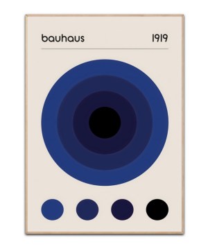 Bauhaus Circle dark blue, 50x70 cm Plakat