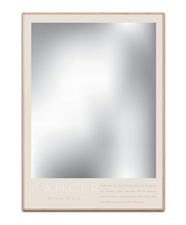 Stjernetegn Krebsen Sølv/hvid, 50x70 cm Plakat